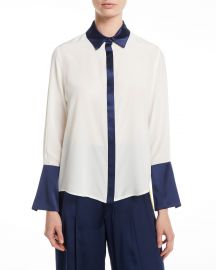 Julya Silk Colorblock Shirt at Saks Fifth Avenue